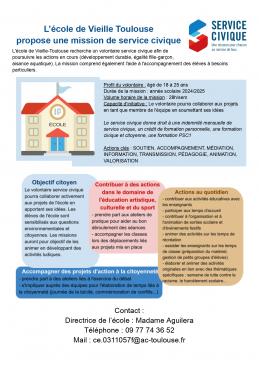 Recrutement d'un volontaire service civique